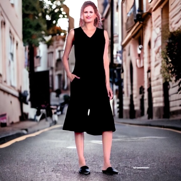 NWT $298 Eileen Fisher Vintage Jumpsuit Small 6 8 Cropped Soft V Neck Sleeveless - Picture 5 of 16